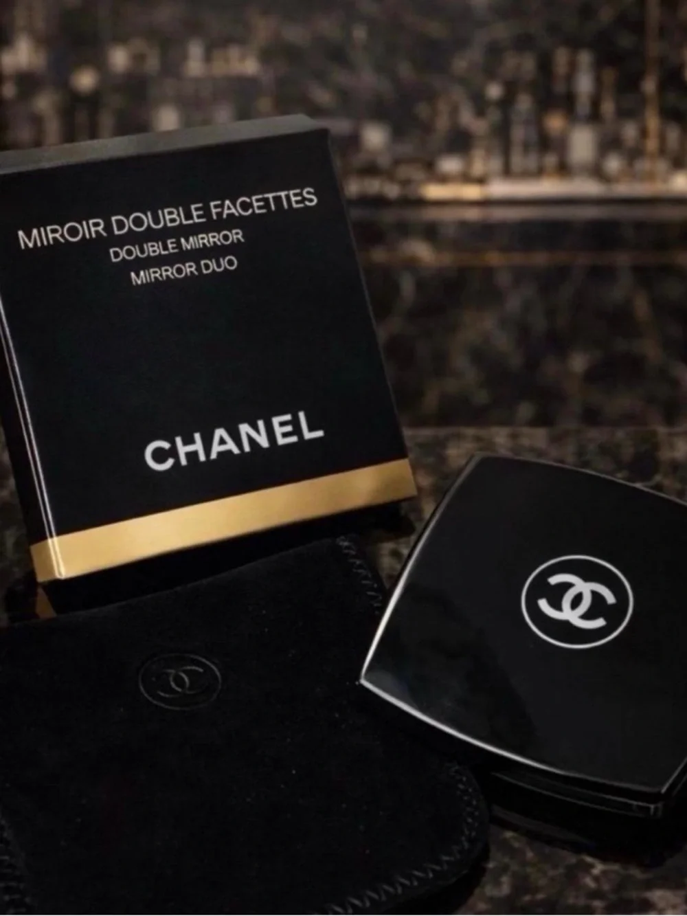 Chanel Miroir Double Facettes Compact Mirror - Black
